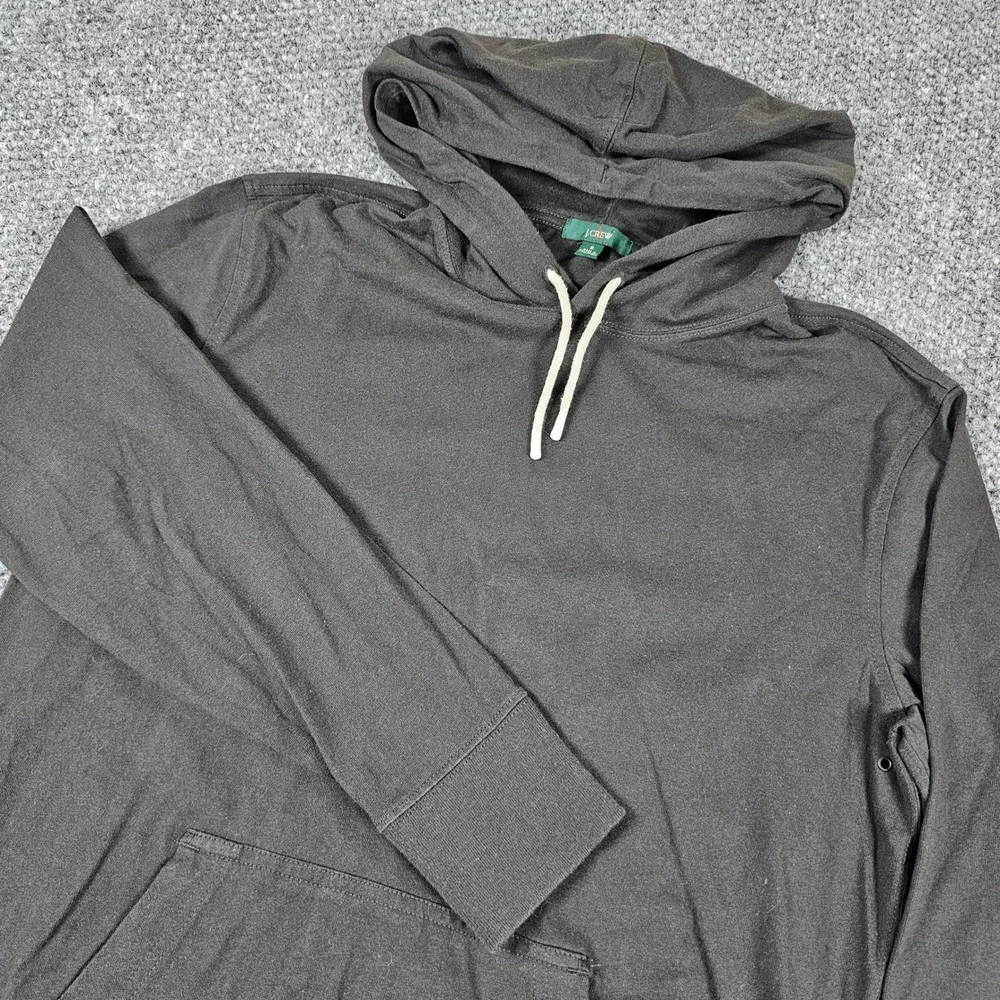 J Crew Oarsman Gray Long Sleeve Hoodie Pockets Drawstring Sweatshirt Men's Small